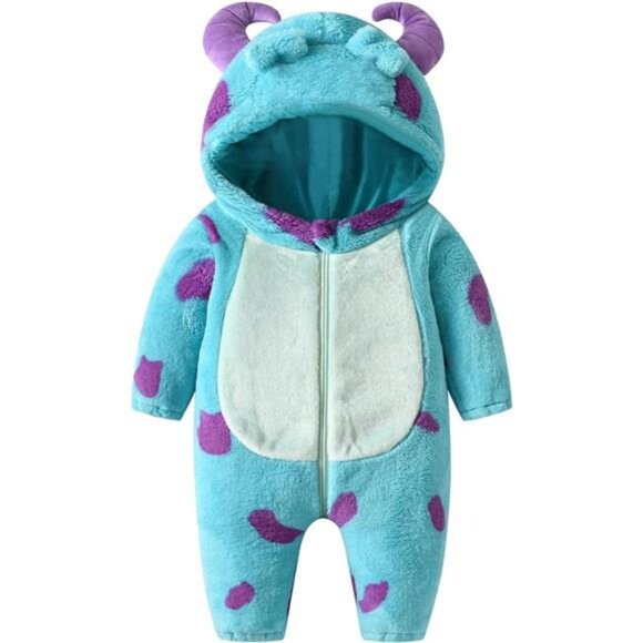 24-30mths Toddler Halloween Unisex Baby Animal Costume Fall Winter Hooded Romper - Picture 7 of 7